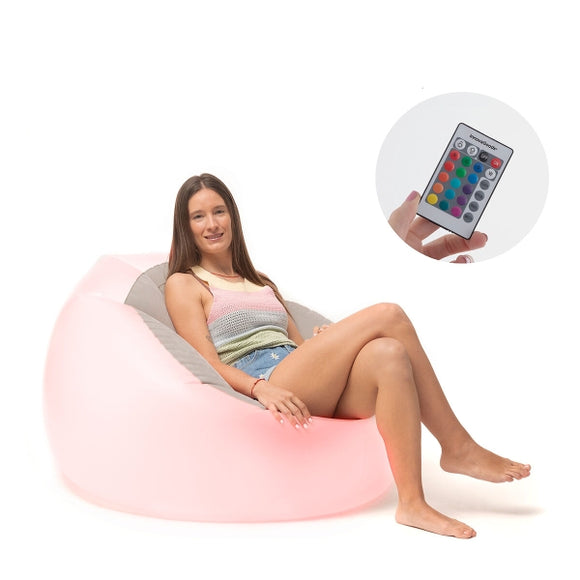 FAUTEUIL GONFLABLE AVEC LED MULTICOLORE ET TÉLÉCOMMANDE CHIGHT