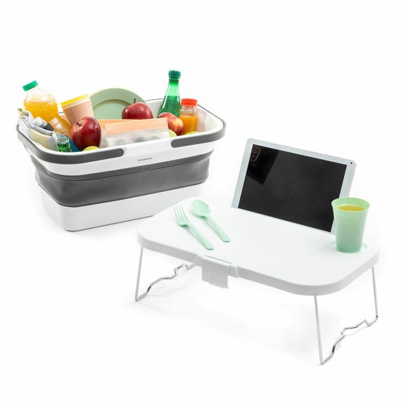 Panier de Pique-nique Pliable avec Couvercle-table Pickning