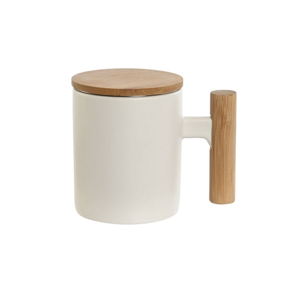 TASSE AVEC FILTRE POUR INFUSIONS HOME ESPRIT BLANC ACIER INOXYDABLE PORCELAINE 360 ML